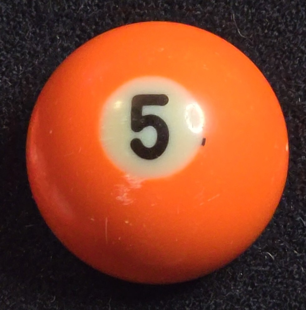Mini billiard Ball - Solid Orange #5 Ball 1.5" Replacement