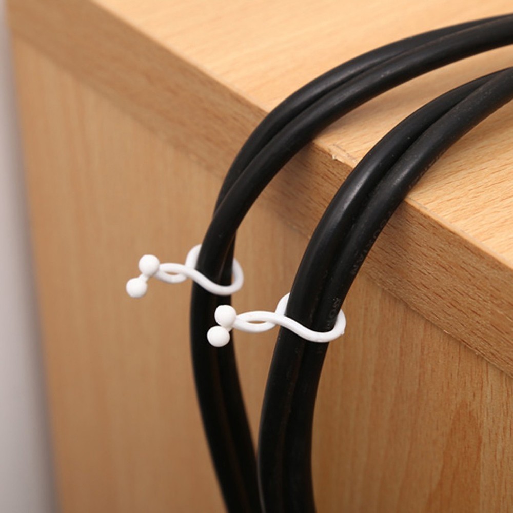 100 Pcs Plastic Cord Management Clip Desktop Fixed Data Cable Clips