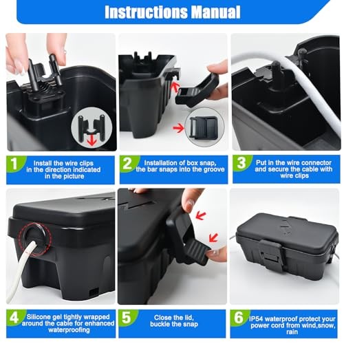 3PCS Small Weatherproof Electrical Connection Box(Inner Black