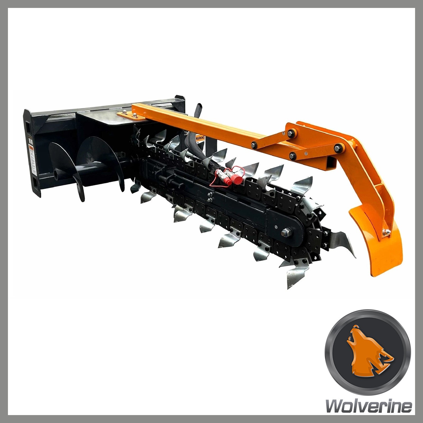Wolverine 48" Skid Steer Loader Hydraulic Trencher Attachment 8" W TCR-12-48H US