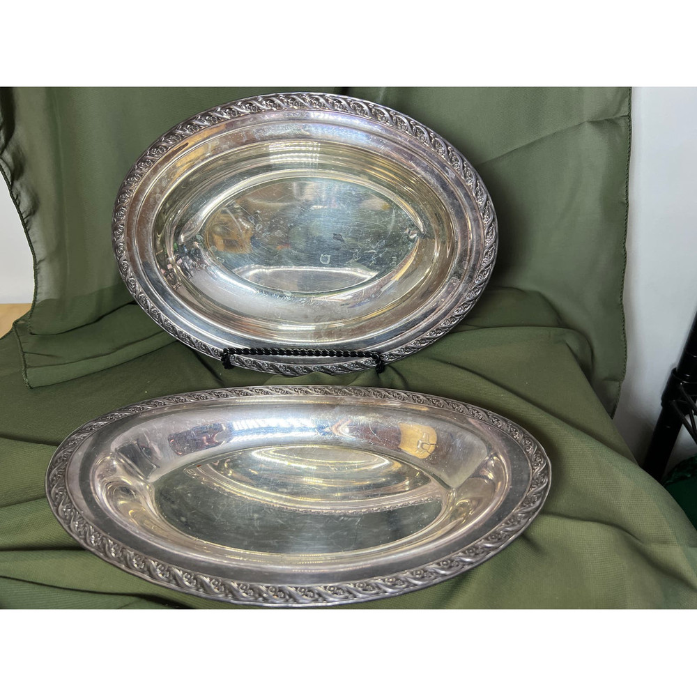 Wm Rogers Silverplate Serving Dish Pair - 2012  2019 12"