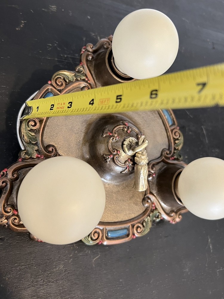 Single Nice Flush Mount Three Socket Fixture Rare 28F