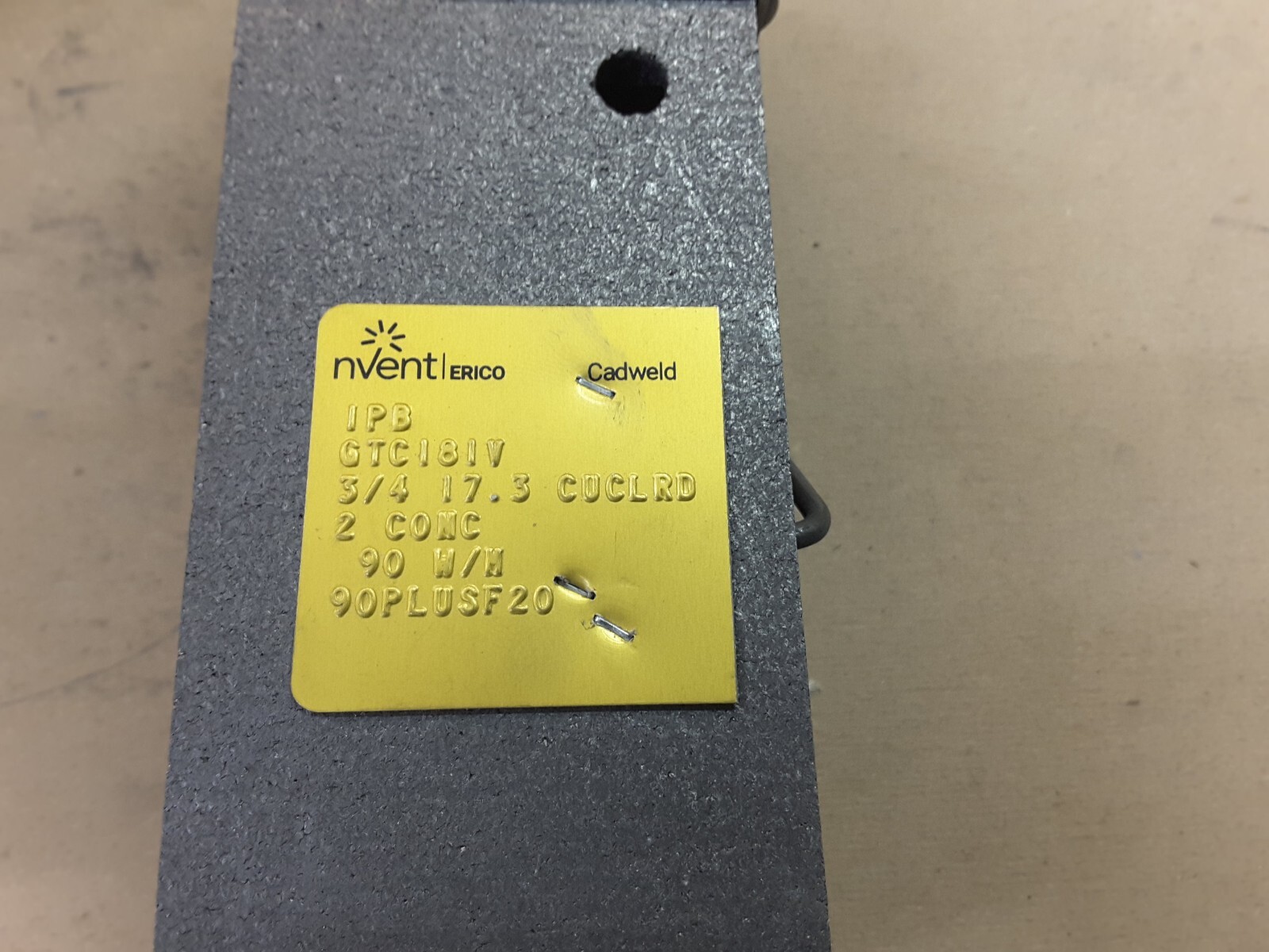 ERICO CADWELD GTC181V MOLD #2 copper wire thru TO 3/4" inch ground ROD