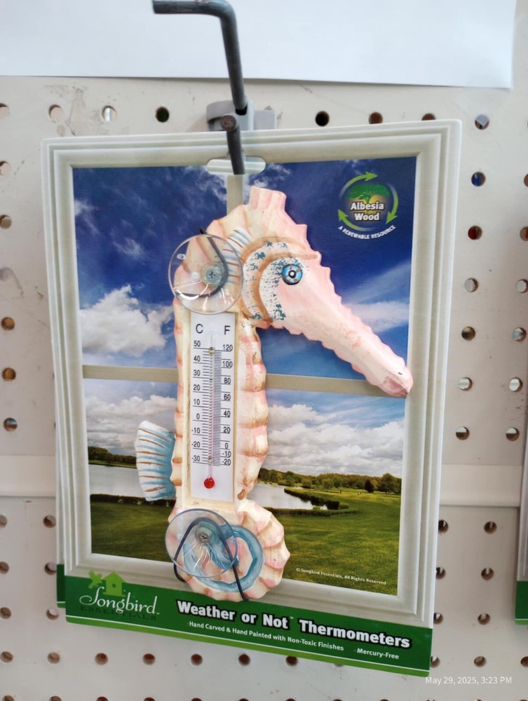 Chiffon Seahorse Small window thermometer