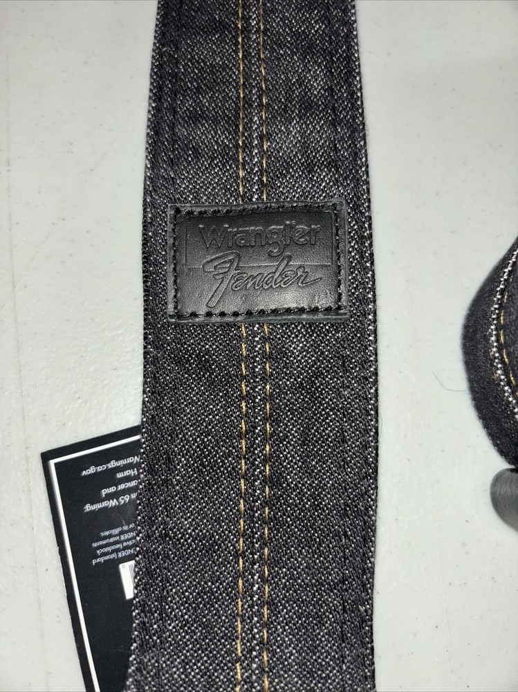 Fender Wrangler "W" Denim Strap Washed Black