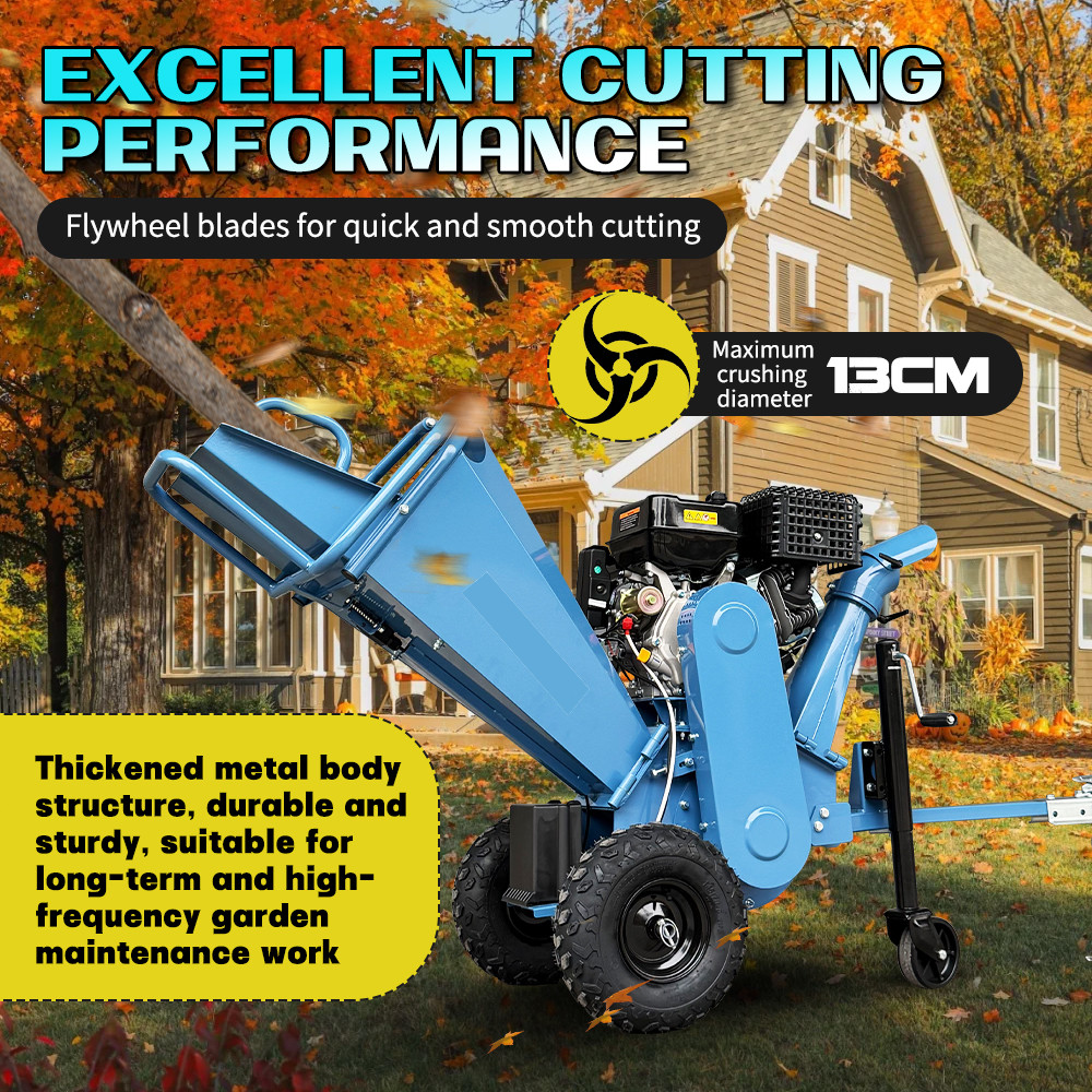 420cc 15hp Gas Powered E-start 5'' Wood Chipper With Towbar USA STOCK FREE SHIP