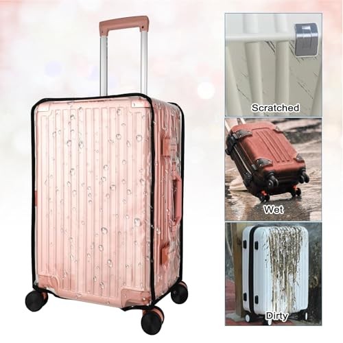 Thicken Clear PVC Luggage Cover Protector, Waterproof Plastic Suitcase 24