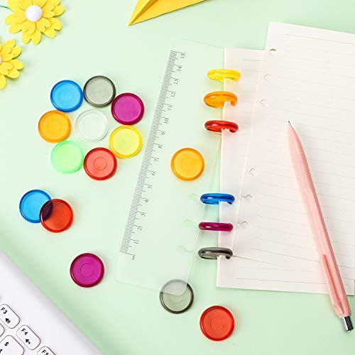 Plastic Mini Discs Multicolor Binding Ring Expansion Discs for Notes or Artwork