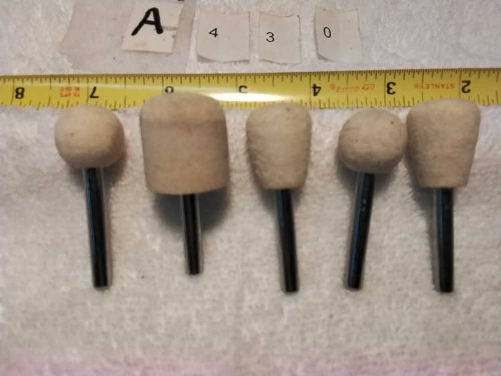 7Pc 1/4" SHANK FELT POLISHING BOB'S