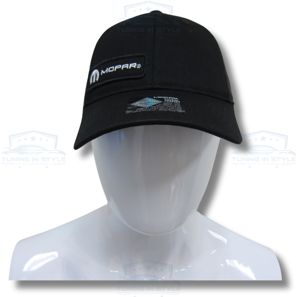 Mopar Embroidered Patch Logo Cap Mesh Trucker Hat Black Official Licensed