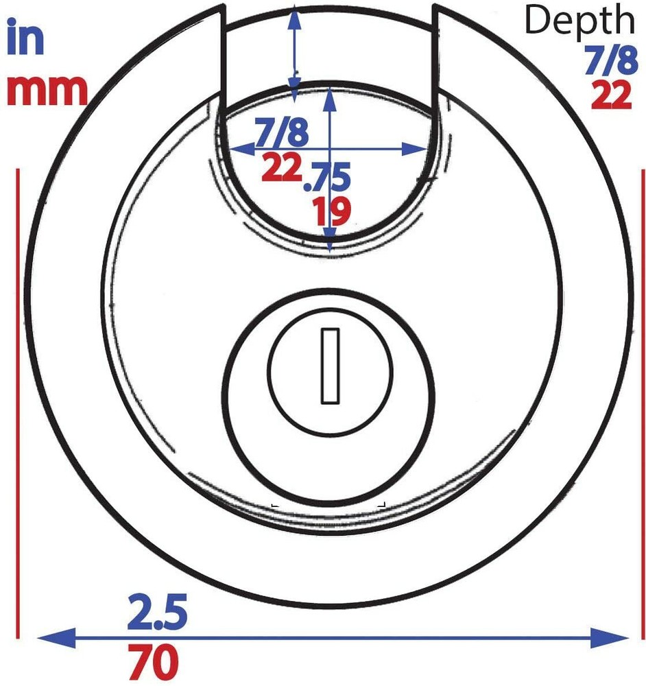 FJM Security Disc Padlock SX-797 2 Flat Keys, New