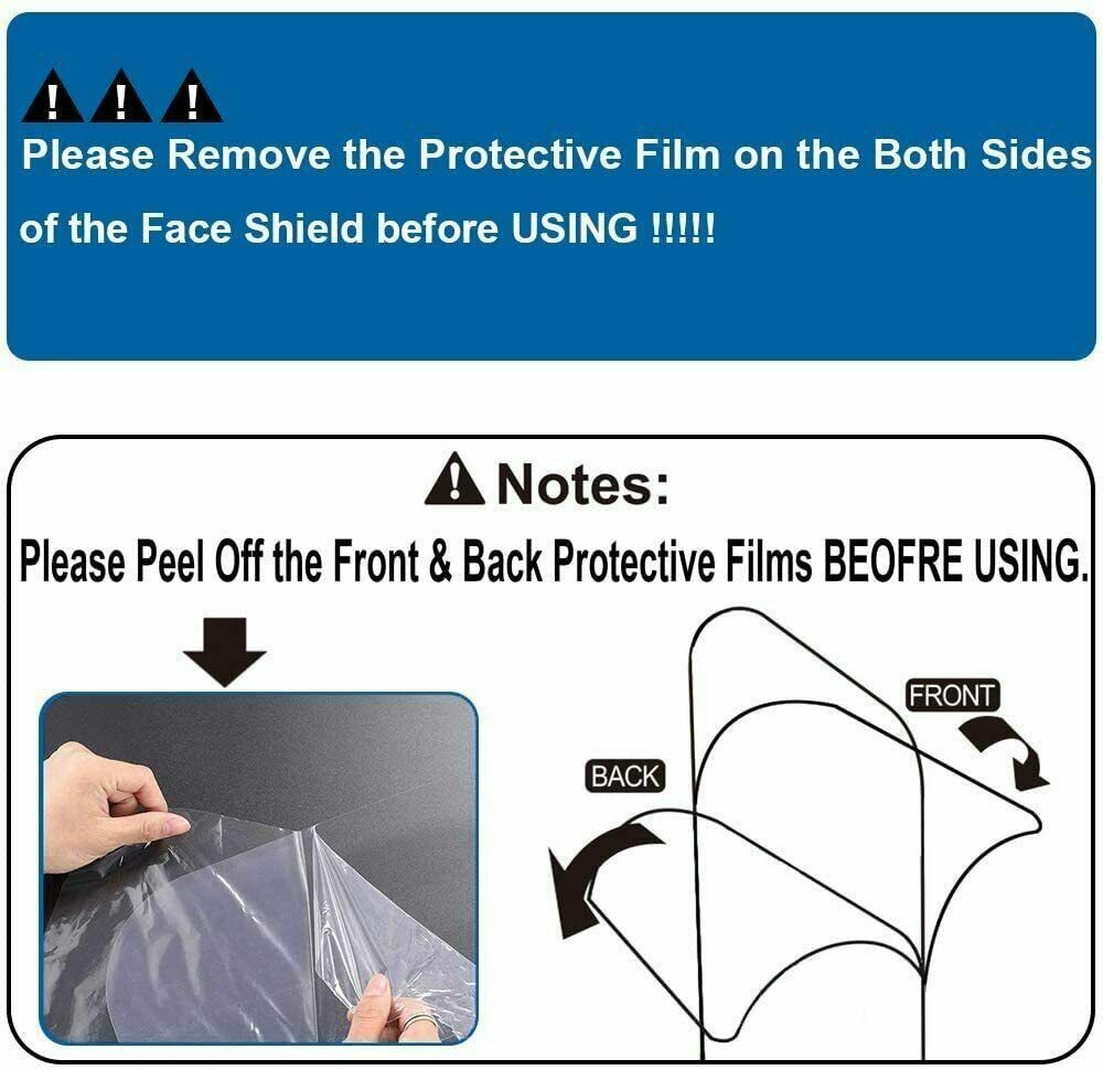 8 Pack Reusable Glasses Frame Face Shield Clear Visor Protective from Droplets.