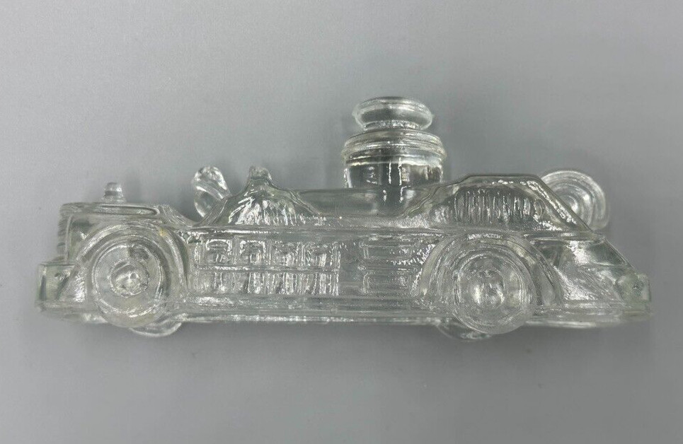 c 1946 FIRE ENGINE Victory Glass CANDY CONTAINER Vintage E&A 213