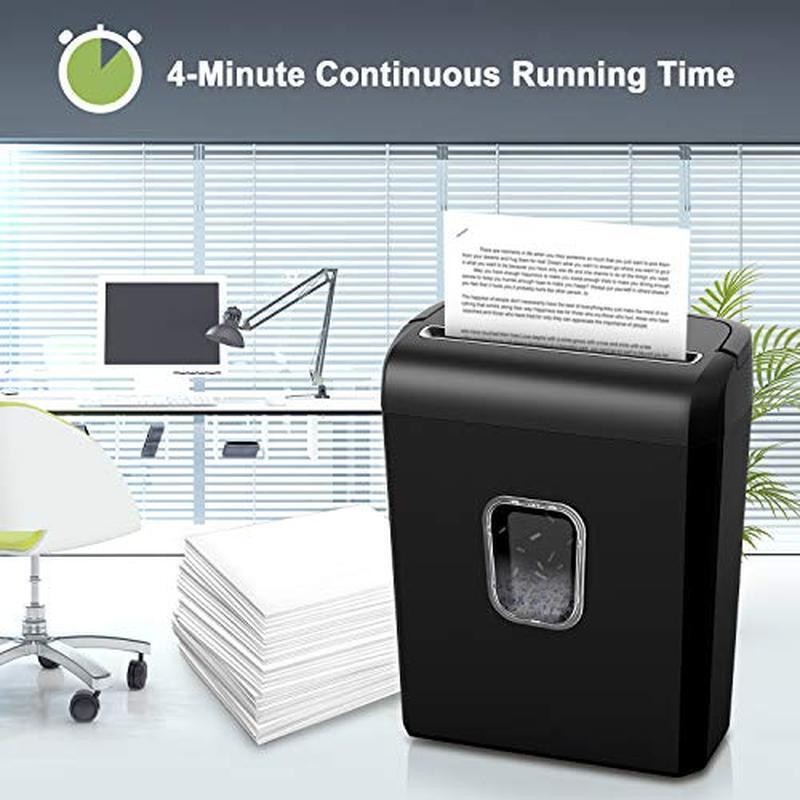 Micro Cut Paper Shredder 6-Sheet High Security Level Compact Design 3.4 Gallons
