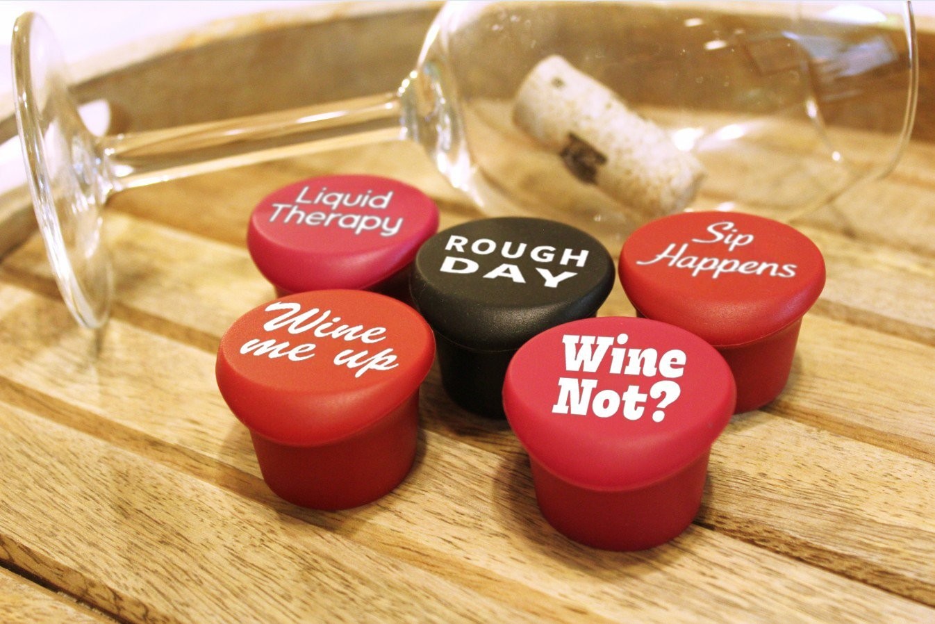 Funny Silicone Wine Stopper Set – Standard, Stoppers - 5pcs set