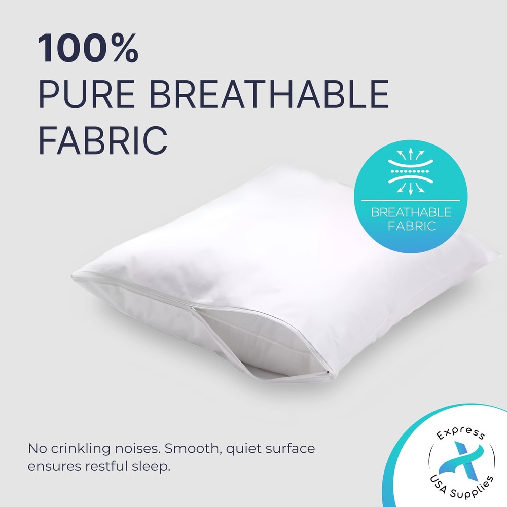 2 Pack Pillow Protector | Pillow Cases Standard Size | 100% Waterproof, Super...