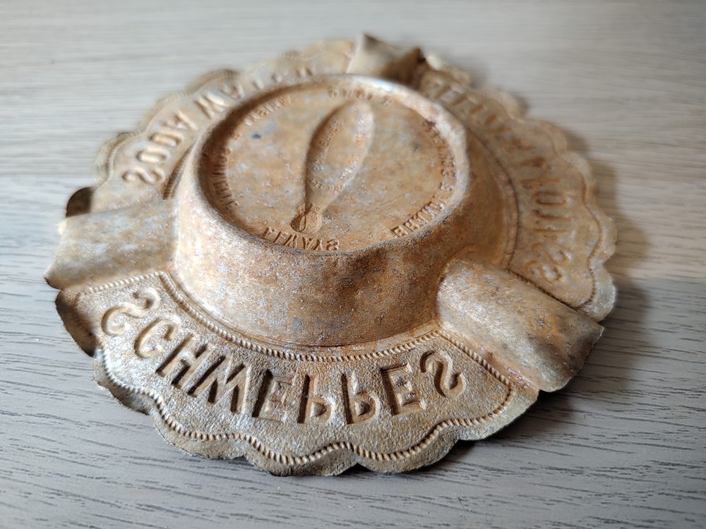 Antique Aluminium Schweppes Ashtray