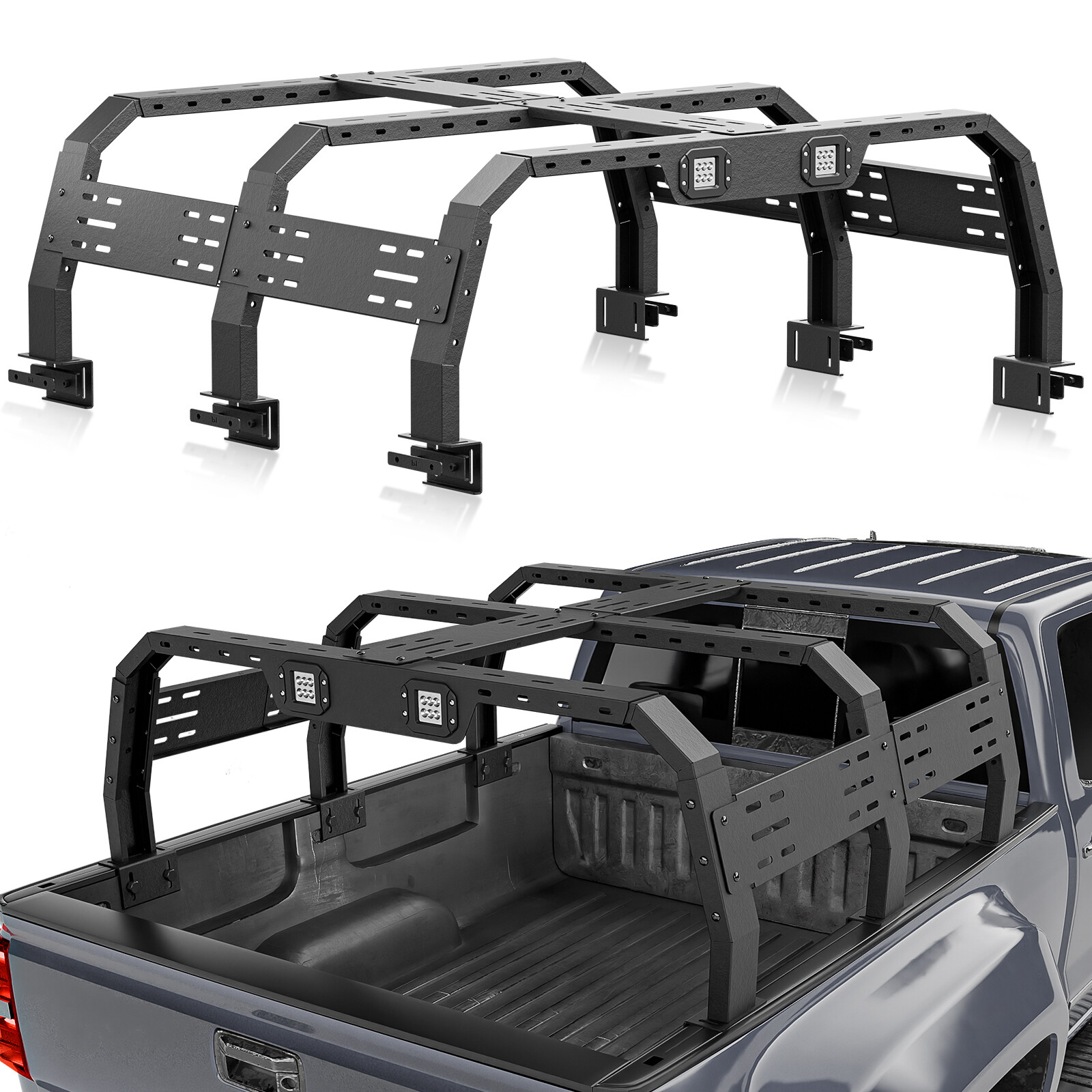 23"1000lbs High Bed Racks Truck Cargo Carrier for F150/Ram/1500/Ranger/Colorado