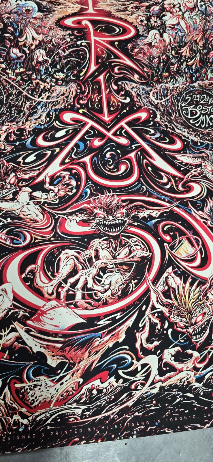 PRIMUS Signed Poster Boston MA Blue Hills Bank Pavilion 5-29-18 Miles Tsang