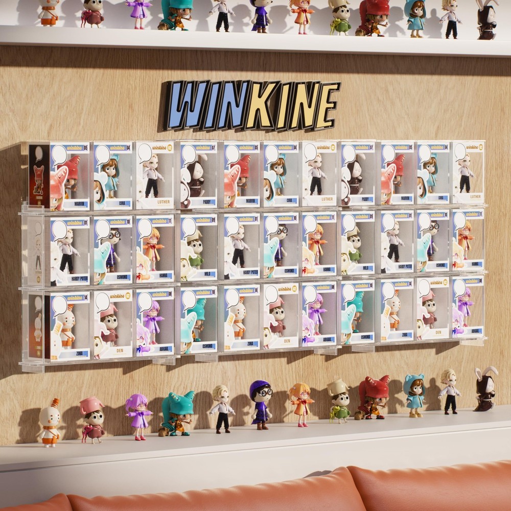 2x Acrylic Floating Shelves for 21 Funko Pops - Easy Install, Stackable Display
