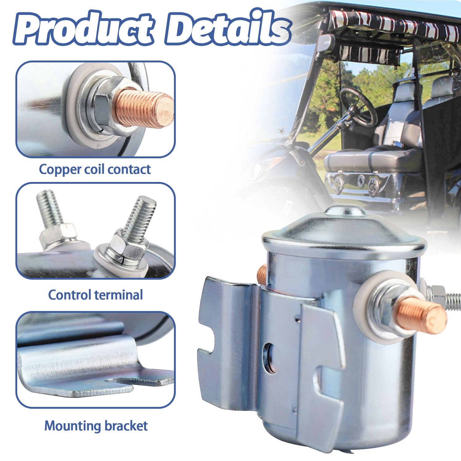 300A 12V Continuous Duty Solenoid Relay Fit For Golf Carts Winch Marine