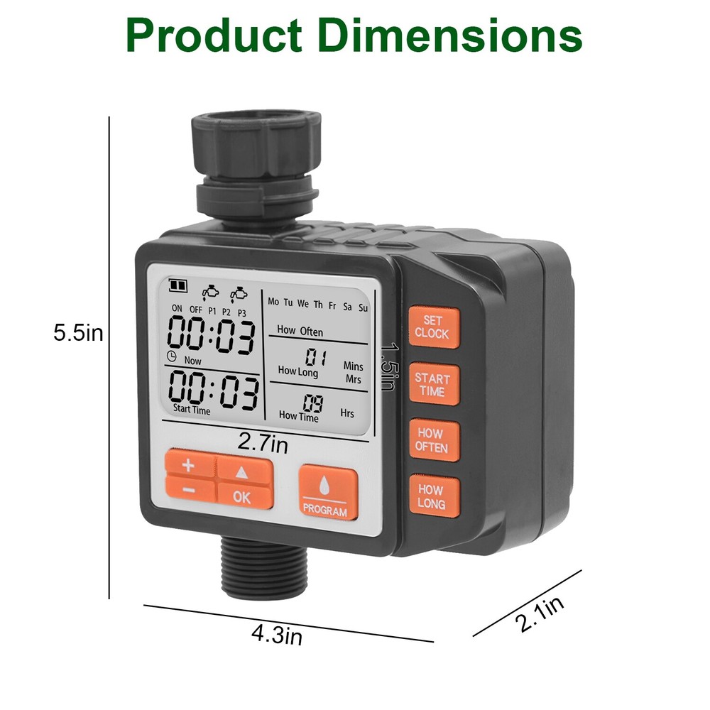 Water Sprinkler Timer Garden Irrigation Controller Digital Auto Watering System