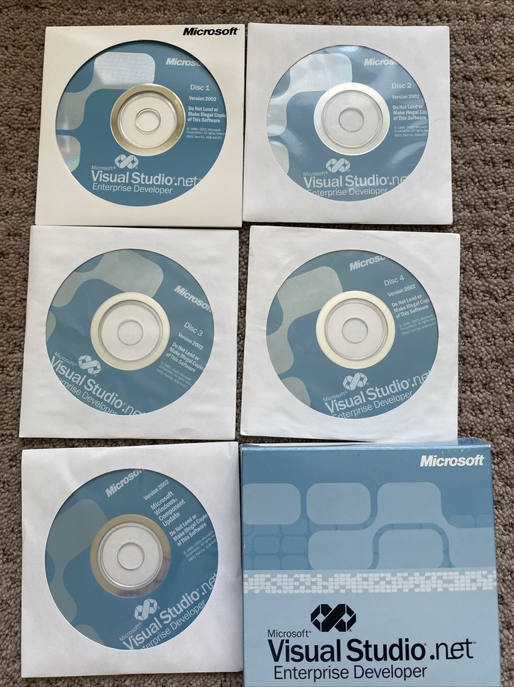 Microsoft Studio.net 2002 Enterprise Developer Full Retail Complete
