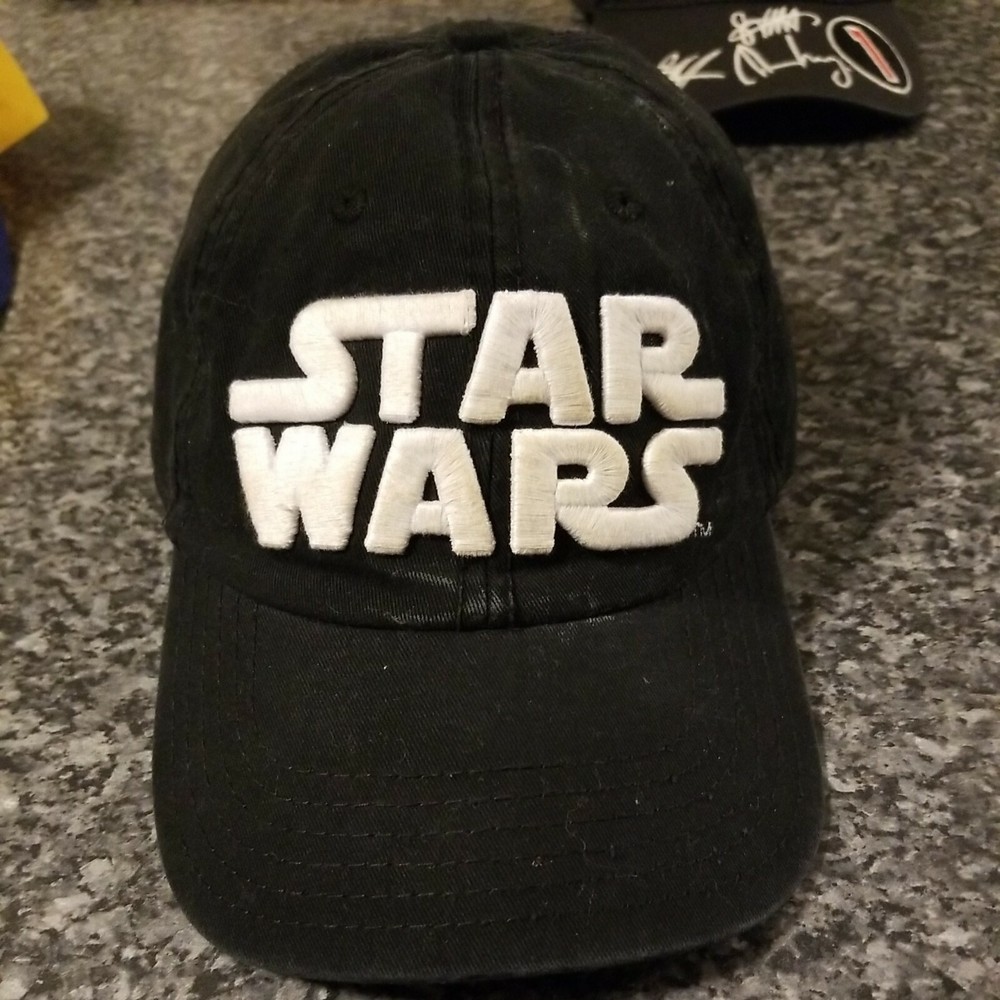 STAR WARS Official Embroidered Large Logo Hat Strapback Cap Black
