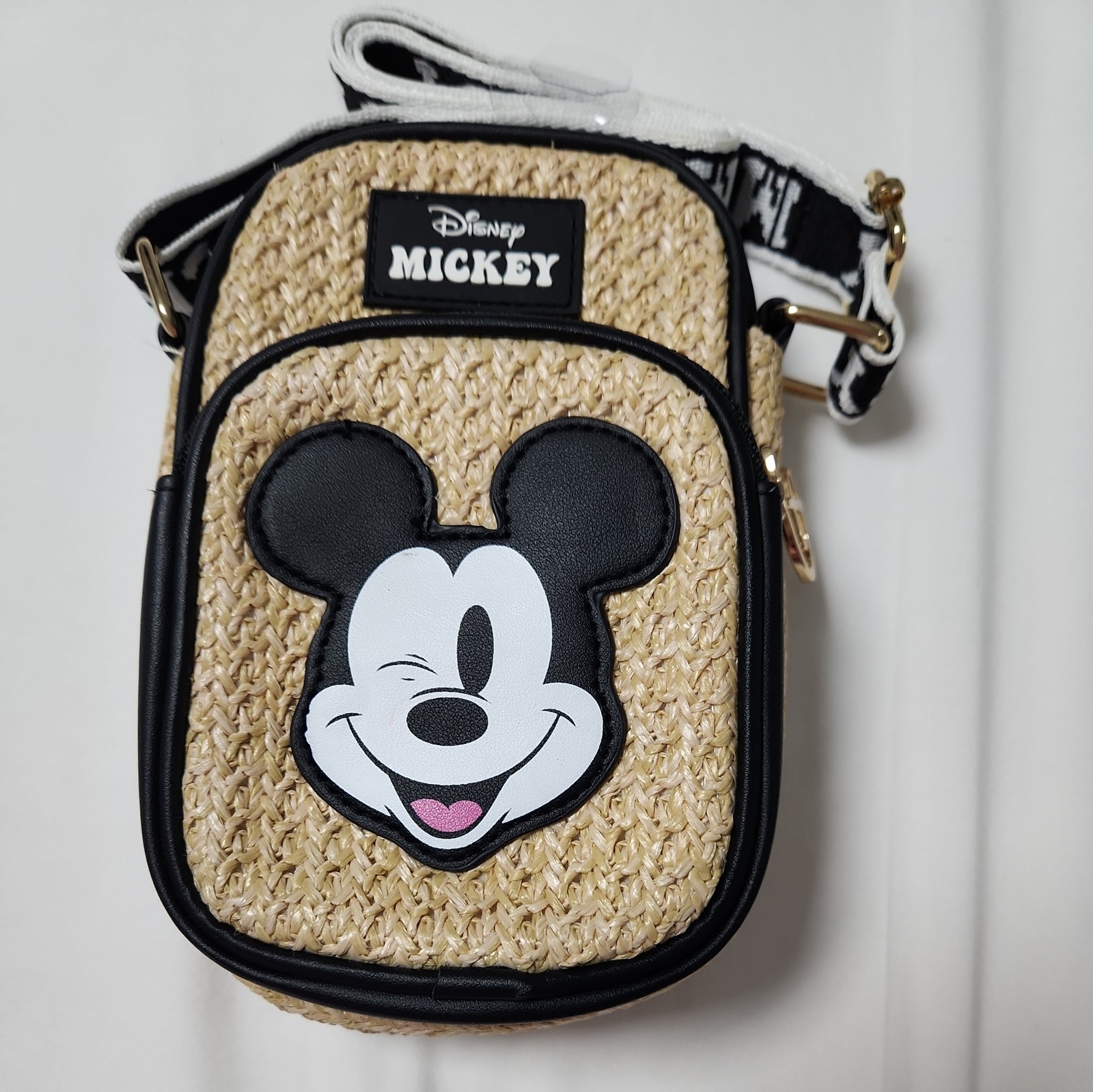 Disney Mickey Mouse Crossbody Strap Camera Cellphone Bag Purse Case Weaved Small