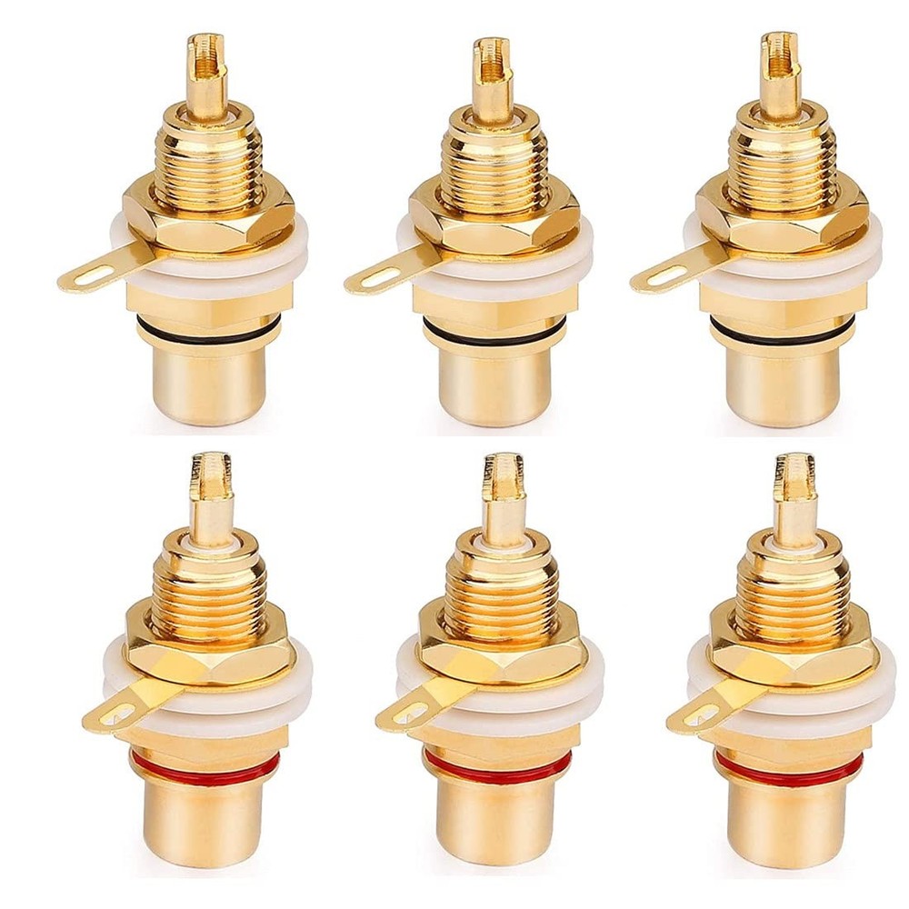 Gold Plated Female RCA Phono Panel Mount Chassis Socket Plug Jack Connector...