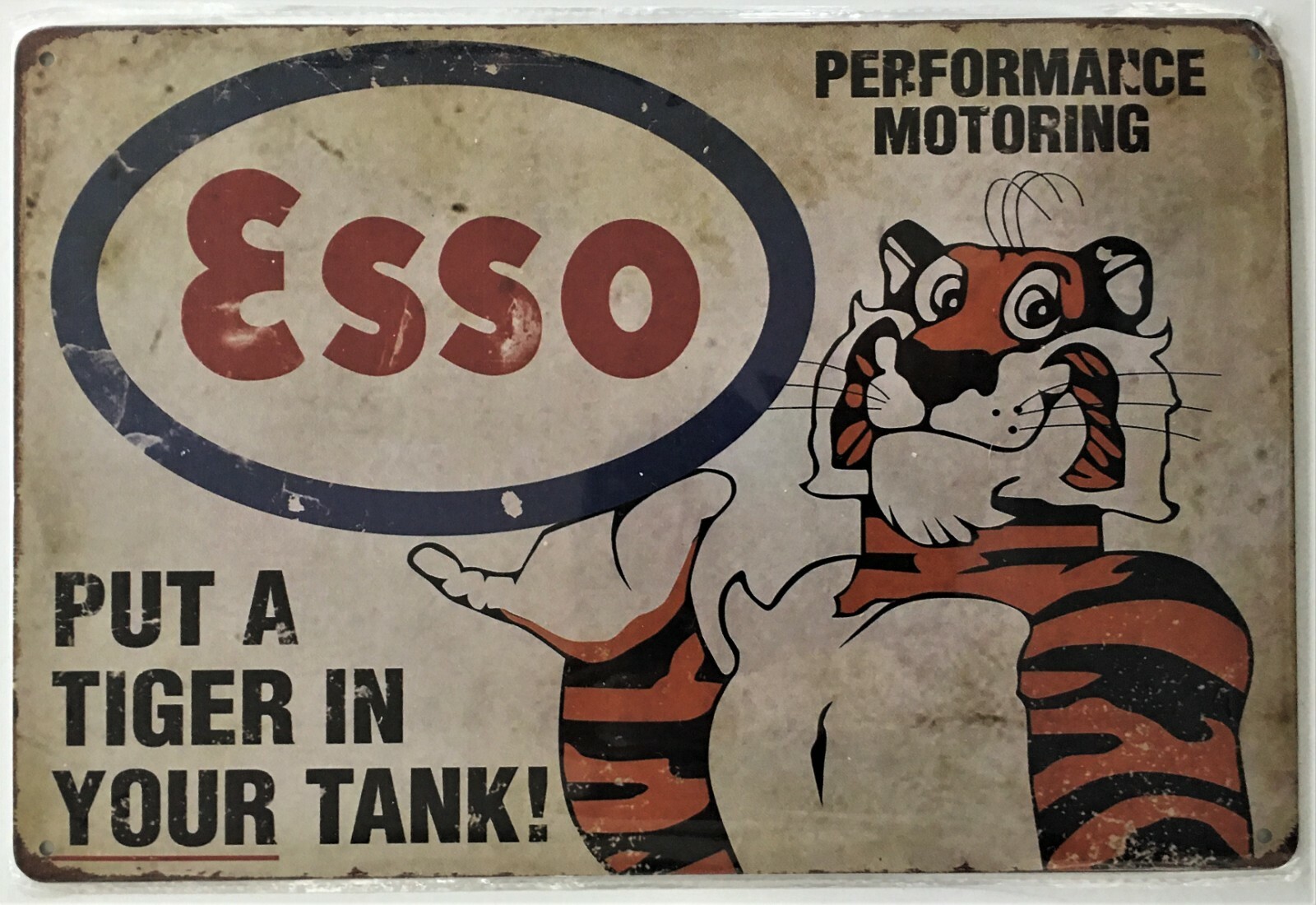 Esso Tiger in Tank Tin Sign (Flying A Pegasus Gulf Union Gas Oil Gulf) 4074