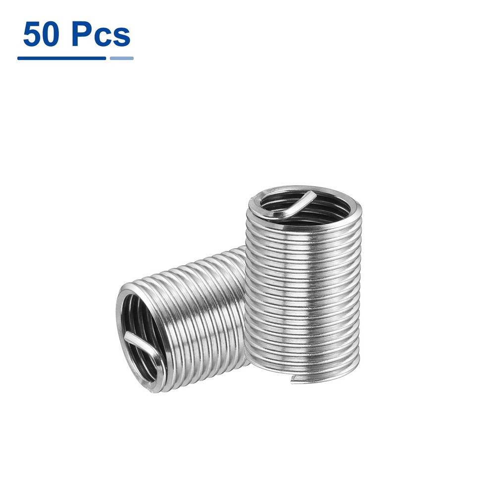 50pcs Wire Thread Inserts M10 x 1.25 2.5D Helical Threaded Sleeve