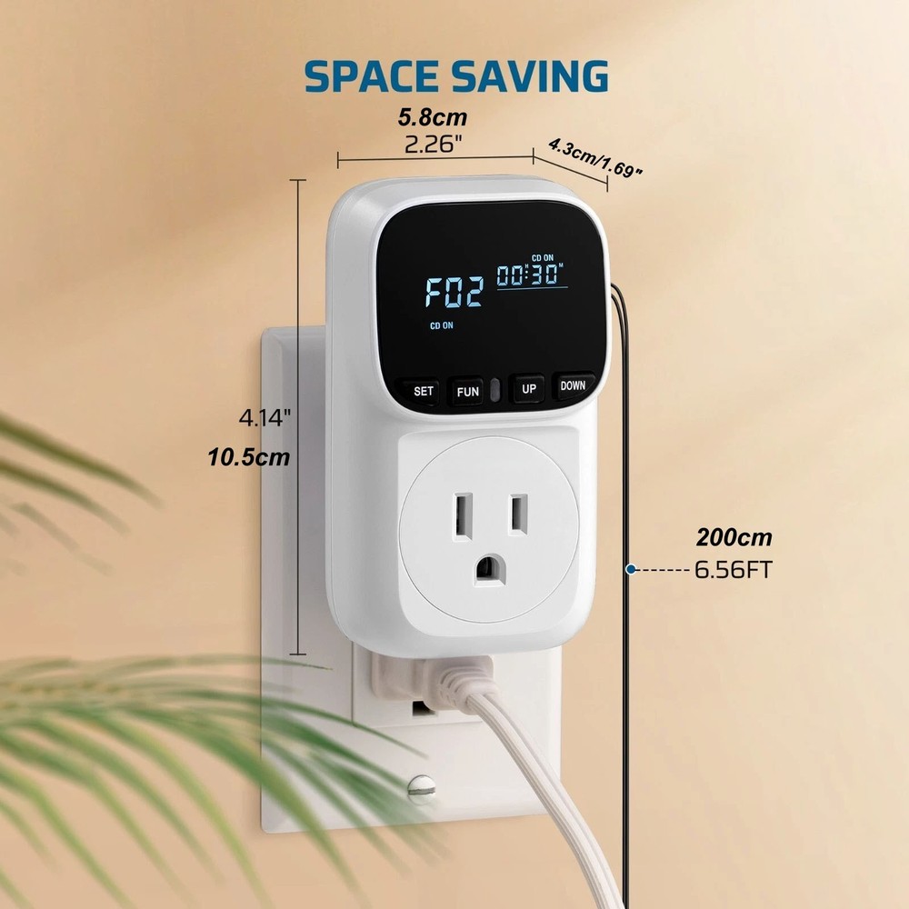 Digital Temperature Controller 16A Power Thermostat Outlet For Heating Cooling