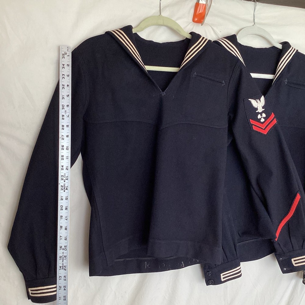 2 USN Navy Wool Cracker Jacker Uniforms 1st Class Engineering Aide & Machinists