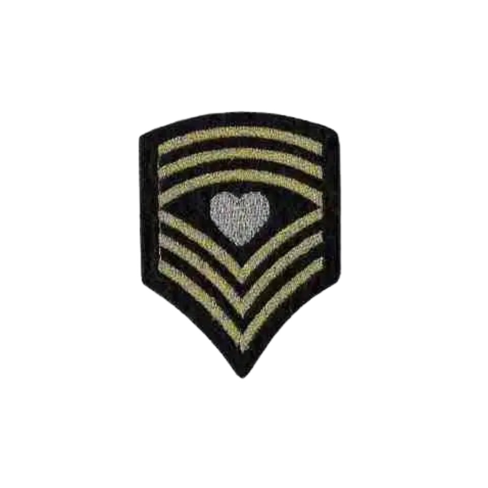 Sergeant Heart Chevron (3-Pack) Patch - BLACK