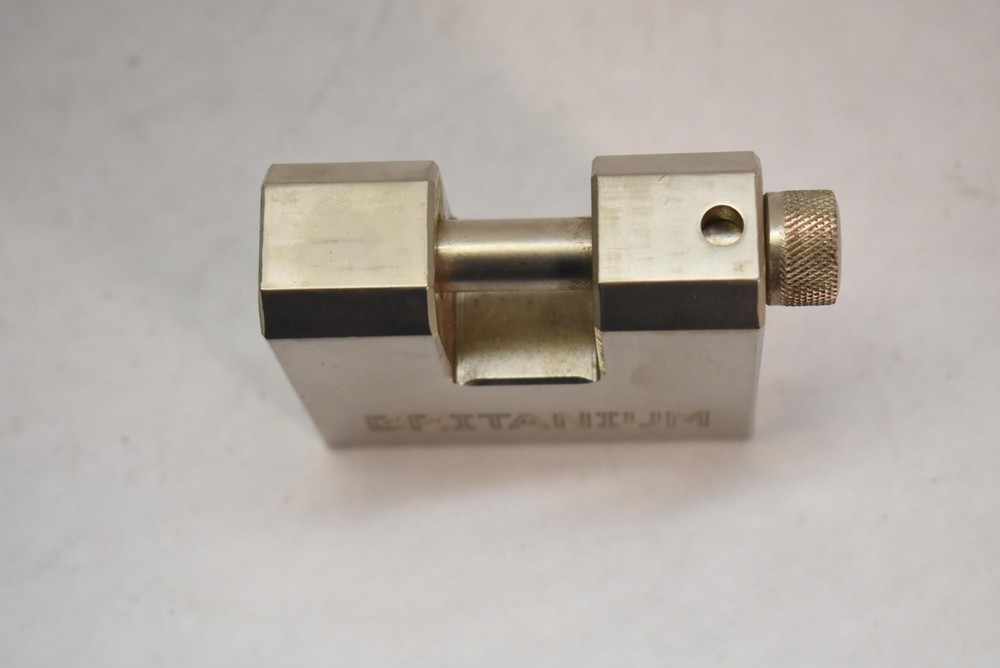 Britanium Shutter Padlock Silver Brass Keyed Heavy Duty Rectangular No Key