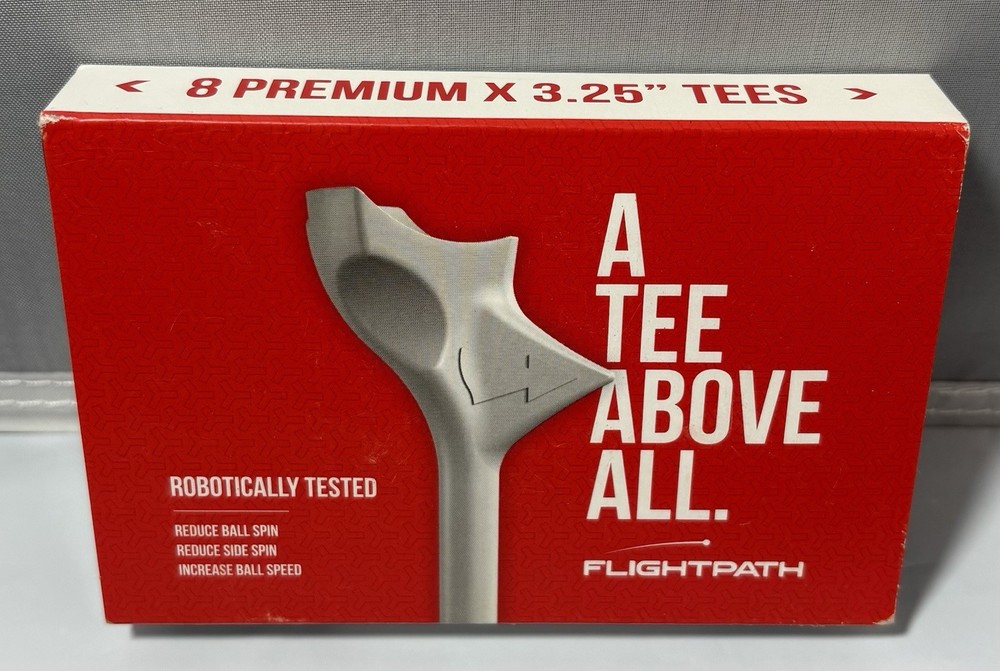 FlightPath Premium Golf Tees Durable Plastic 3 ¼" Tall 8 Pack New