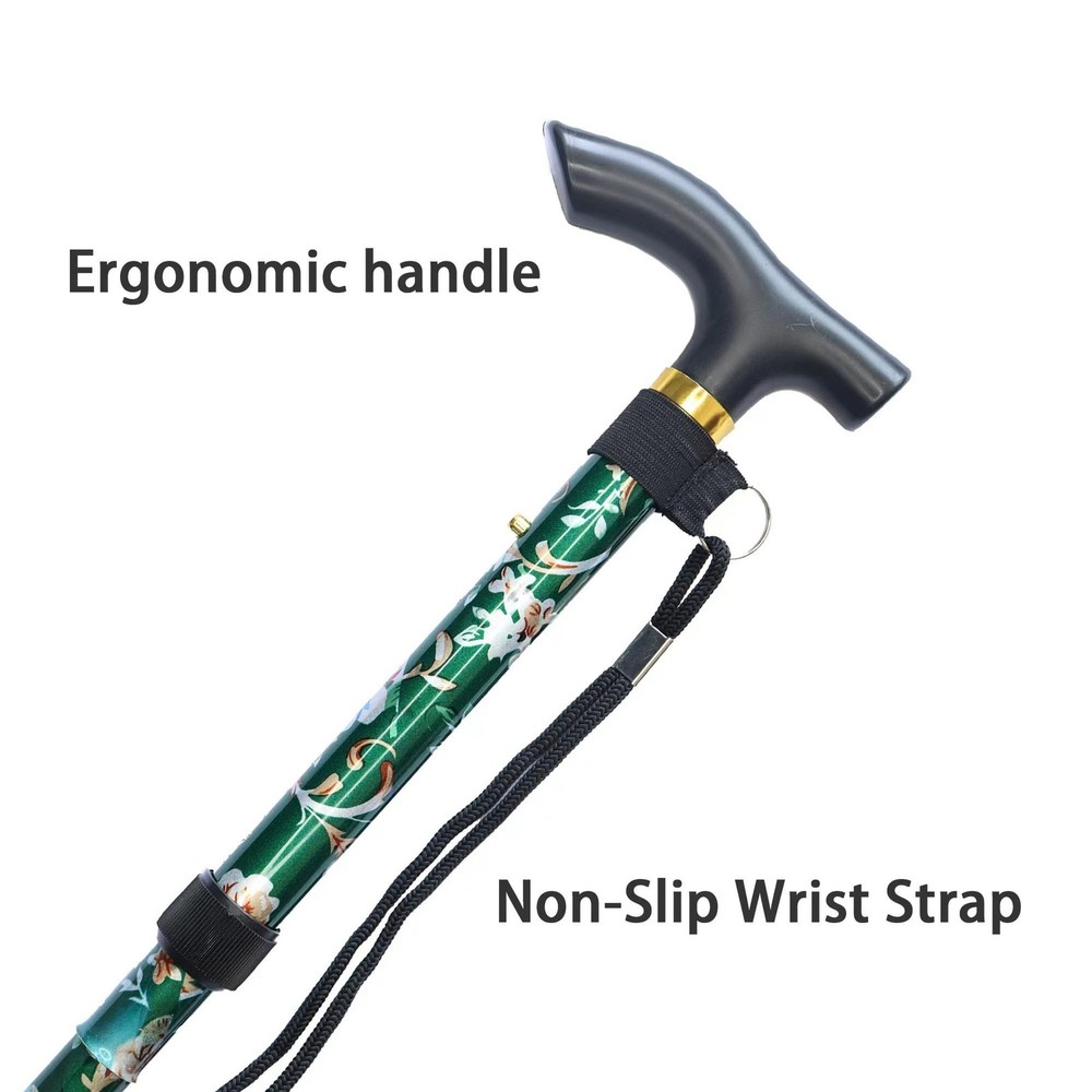 CLOKTA Folding Cane, 5-Level Adjustable Height Lightweight Portable Foldable ...