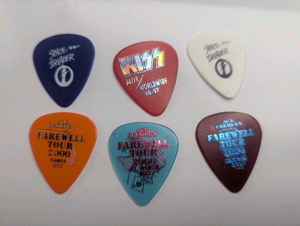6 - ACE FREHLEY Guitar Picks  Alive Worldwide Reunion Farewell Tour Vintage