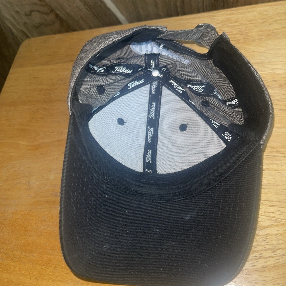 Titleist Grey Plaid Adjustable Golf baseball hat cap Strap Embroidered