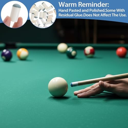 24Pcs Pool Cue Tips Replacement Kit, 4 Sizes Slip On Pool Cue Tips, Billiard