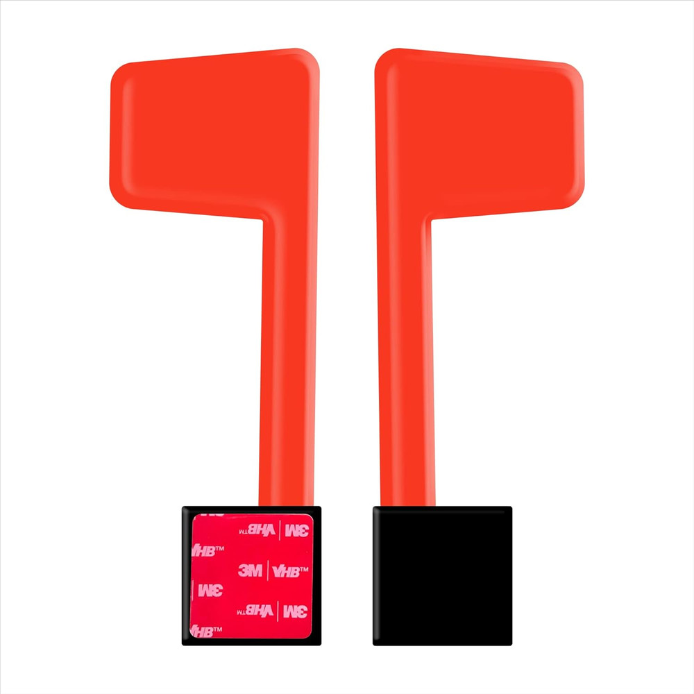 Mailbox Flag Replacement Kit - 2-Pack, Red Plastic, Surface Mount - Rust-Proof A