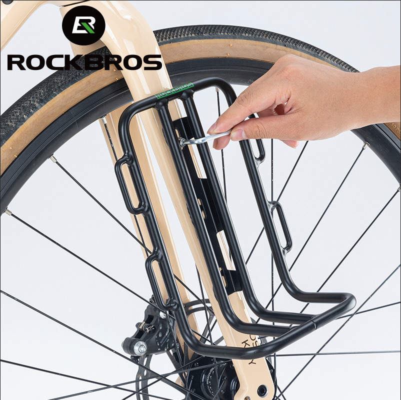 ROCKBROS Bike Front Fork Rack Quick Release Aluminum Luggage Carrier With Bag
