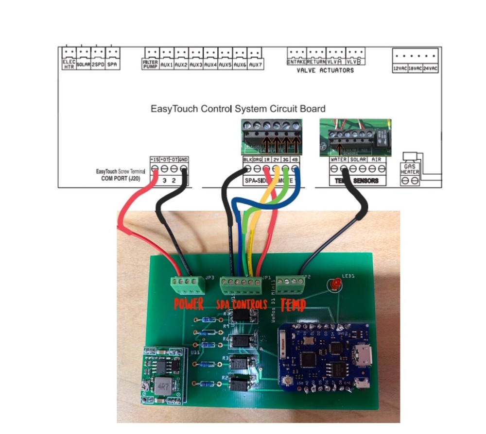 Pentair IS4 (Alexa)Spa Switch Remote - Spa side Remote - 4 relays & Temperature