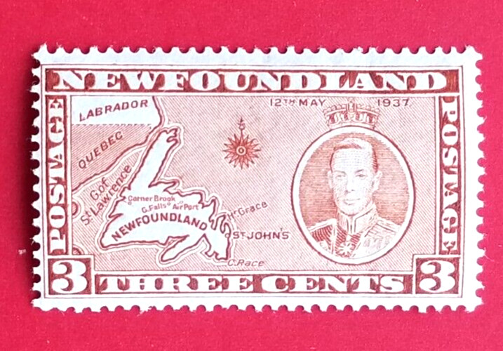 Canada Newfoundland #234 Long Coronation Issue - NFLD Map MNH