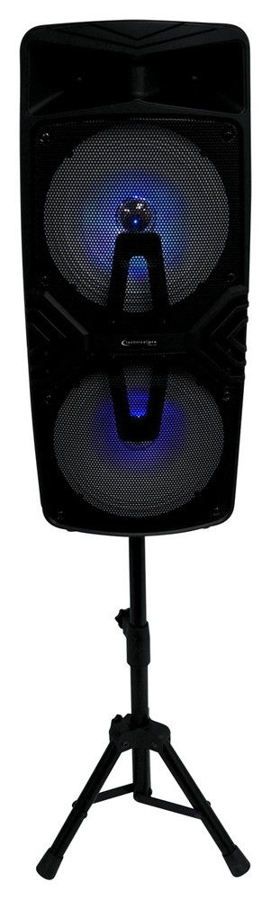 Technical Pro Dual 8" Rechargeable Karaoke Machine System w/Stand+Wireless Mic