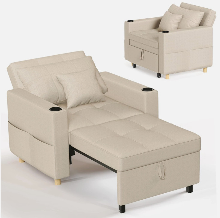 Large sofa bed, 3-in-1 sofa that converts into a bed, can be pulled out