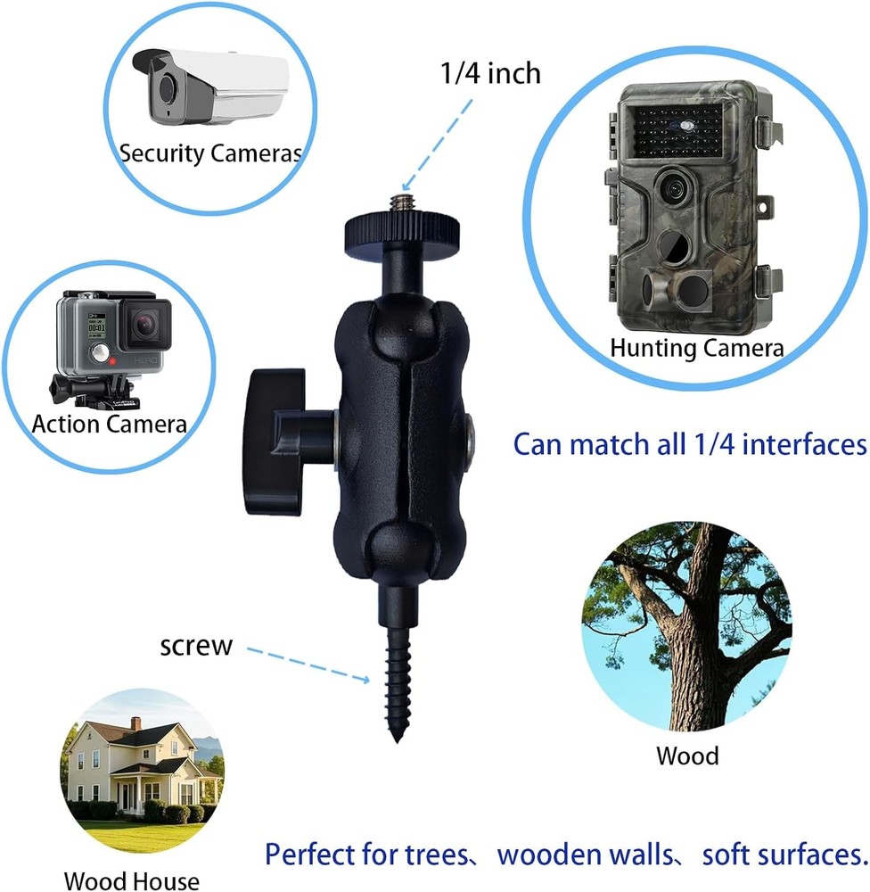Adjustable Trail Camera Tree Mount: Game Outdoor Mounting Black