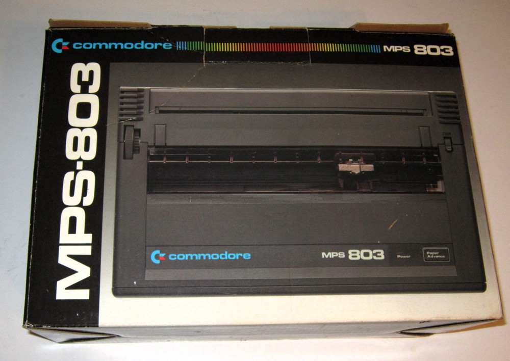 1982 Commodore MPS-803 Printer Box - Original Box & Inserts Only C64 Box Only!