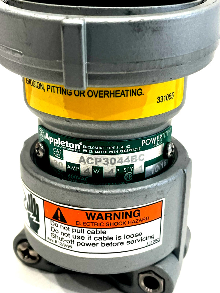 NEW EMERSON APPLETON ACP3044BC CLAMPING RING PLUG 30AMP